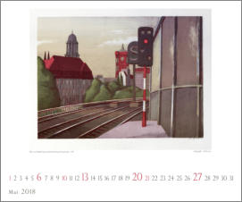 Manfred Pietsch I Blick vom S-BHF-Jannowitzbrücke Richtung Alexanderplatz I 1987 I Lithographie I 39x50,5cm