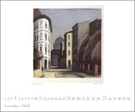Manfred Pietsch I Große Hamburger Straße I 1987 I Lithographie I 42,5x40,5cm