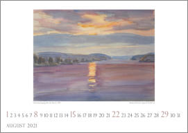 Manfred Pietsch I Sonnenuntergang über der Havel I 1999 I Aquarell I 36x48cm